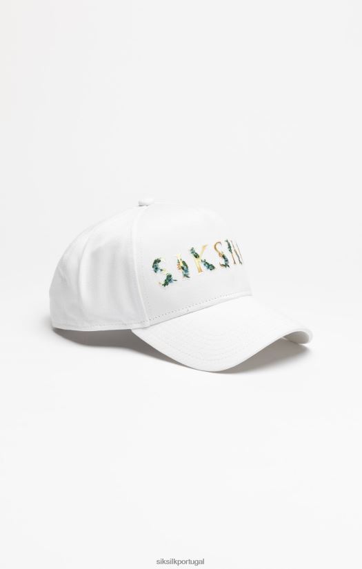 unissex acessório 6884ZR234 SikSilk boné trucker bordado floral branco