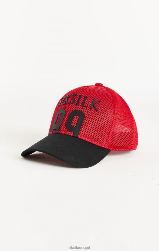 unissex acessório 6884ZR241 SikSilk boné trucker vermelho full mesh 89