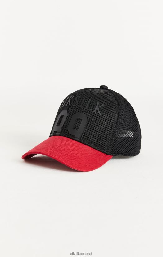unissex acessório 6884ZR242 SikSilk boné full mesh 89 - preto e vermelho
