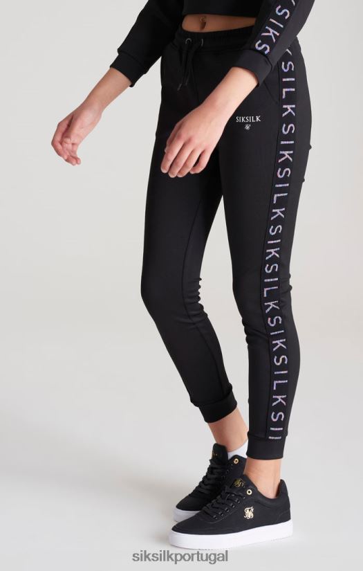 garotas vestuário 6884ZR349 SikSilk calça preta com fita adesiva