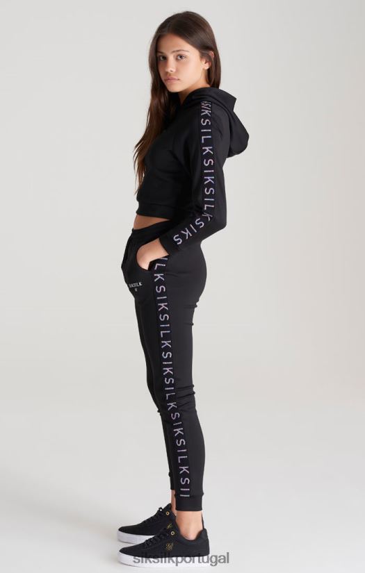 garotas vestuário 6884ZR349 SikSilk calça preta com fita adesiva