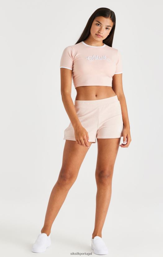 garotas vestuário 6884ZR354 SikSilk shorts atoalhados - rosa