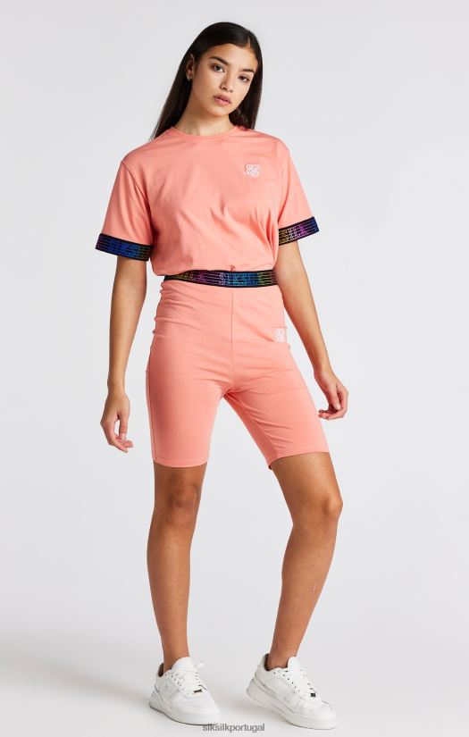 garotas vestuário 6884ZR361 SikSilk ciclo de fita coral runner curto
