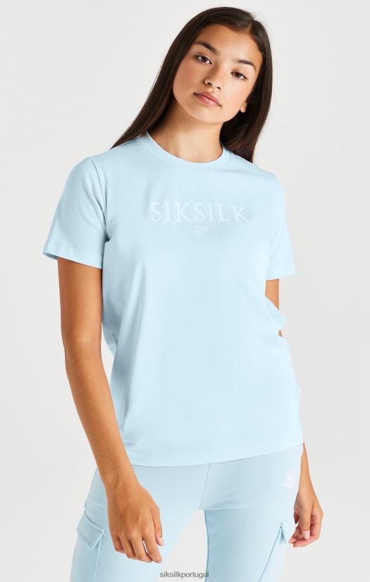 garotas vestuário 6884ZR319 SikSilk camiseta de marca - azul