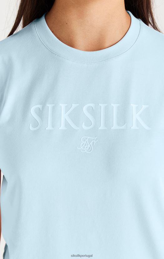 garotas vestuário 6884ZR319 SikSilk camiseta de marca - azul