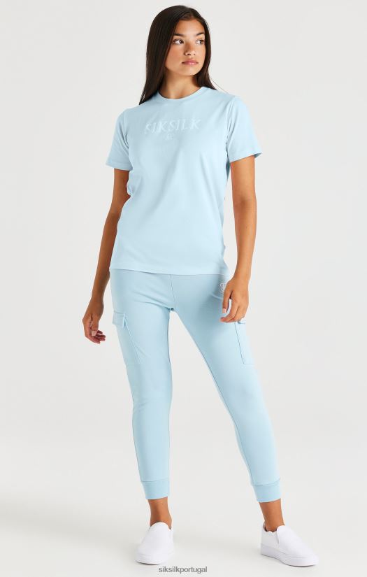 garotas vestuário 6884ZR319 SikSilk camiseta de marca - azul