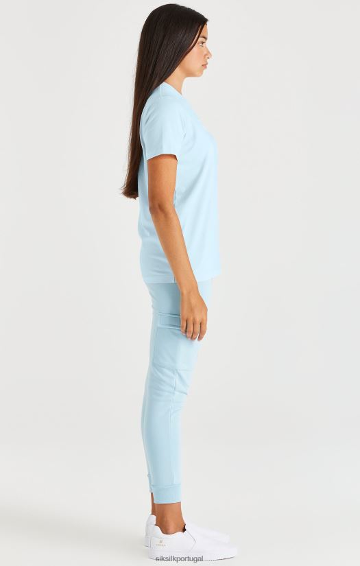 garotas vestuário 6884ZR319 SikSilk camiseta de marca - azul