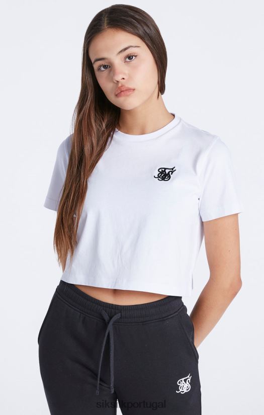 garotas vestuário 6884ZR321 SikSilk camiseta cropped básica branca