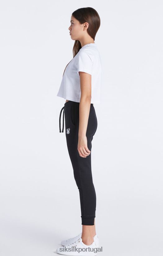 garotas vestuário 6884ZR321 SikSilk camiseta cropped básica branca