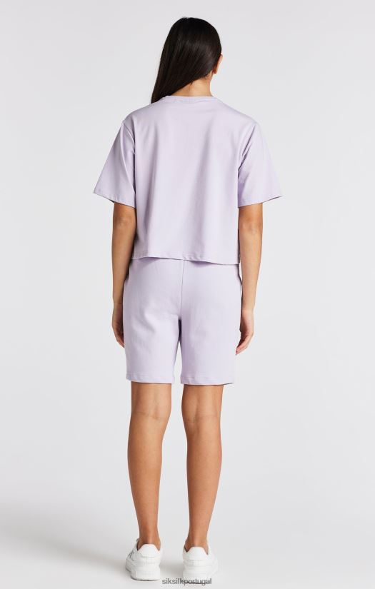 garotas vestuário 6884ZR327 SikSilk camiseta roxa com logo do time do colégio