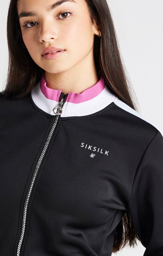 garotas vestuário 6884ZR341 SikSilk jaqueta retrô preta