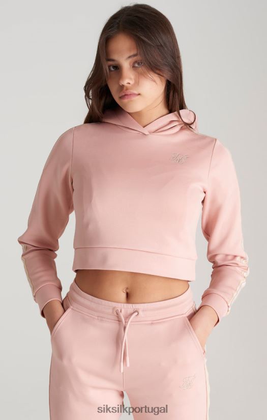garotas vestuário 6884ZR332 SikSilk moletom cropped rosa