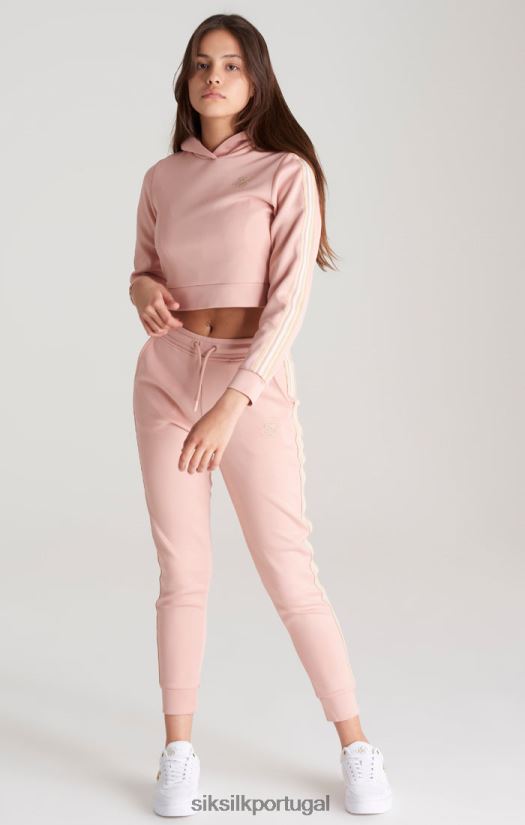 garotas vestuário 6884ZR332 SikSilk moletom cropped rosa