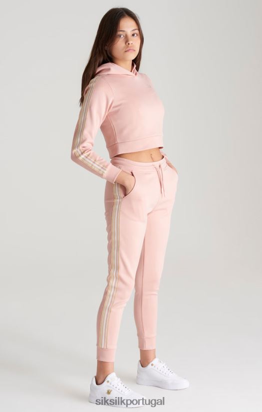 garotas vestuário 6884ZR332 SikSilk moletom cropped rosa