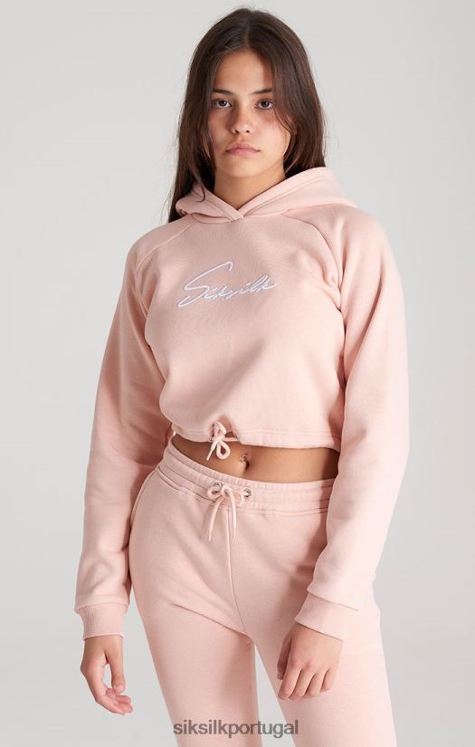 garotas vestuário 6884ZR333 SikSilk moletom com capuz rosa exclusivo