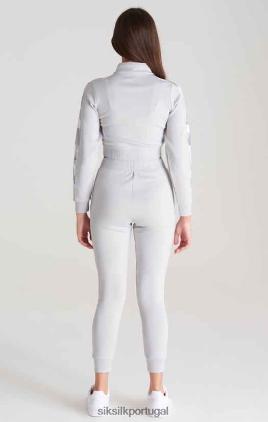 garotas vestuário 6884ZR338 SikSilk top cinza com painéis camuflados