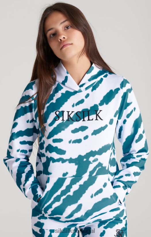 garotas vestuário 6884ZR339 SikSilk moletom branco tie-dye