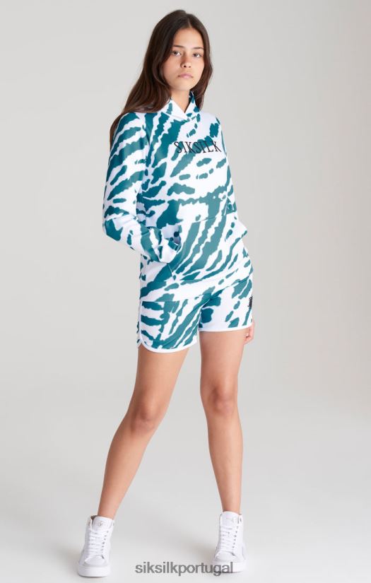 garotas vestuário 6884ZR339 SikSilk moletom branco tie-dye