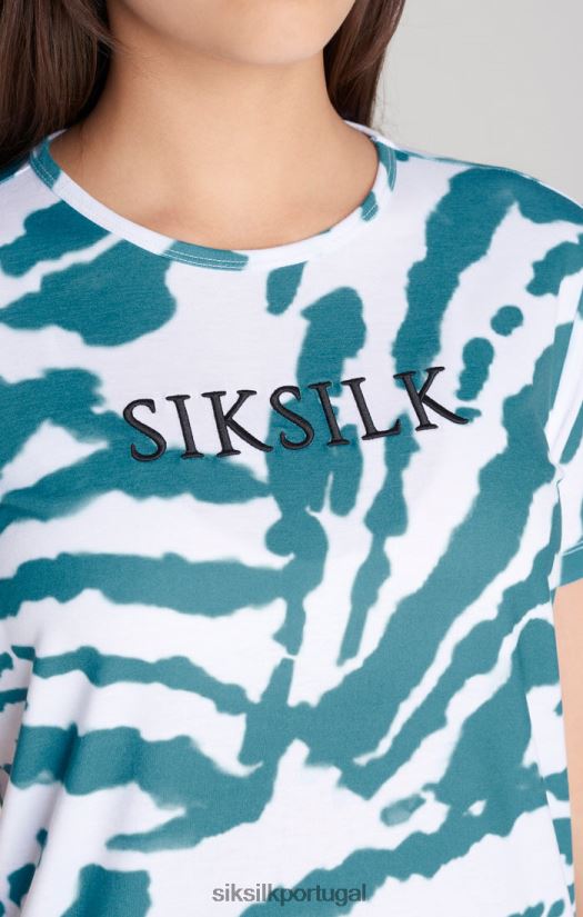 garotas vestuário 6884ZR343 SikSilk vestido camiseta branco tie dye