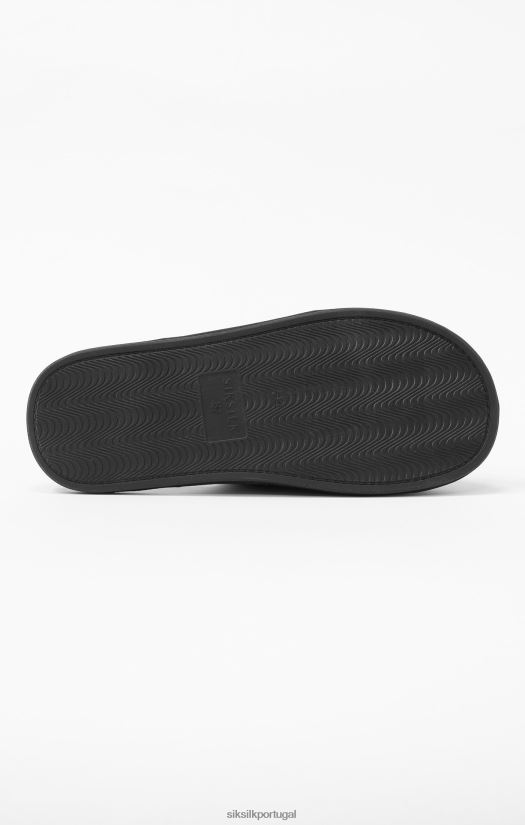homens calçados 6884ZR23 SikSilk x messi chinelos pretos