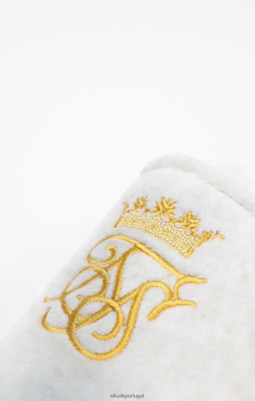 homens calçados 6884ZR8 SikSilk x messi chinelos brancos