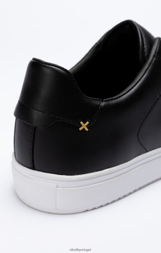 homens calçados 6884ZR10 SikSilk tênis clássico preto com argolas em D de metal