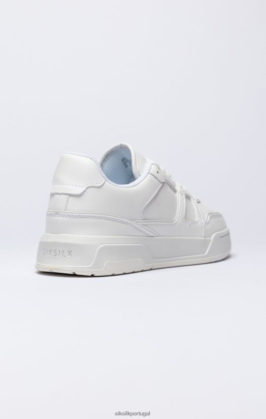 homens calçados 6884ZR14 SikSilk treinador de quadra branco de cano baixo