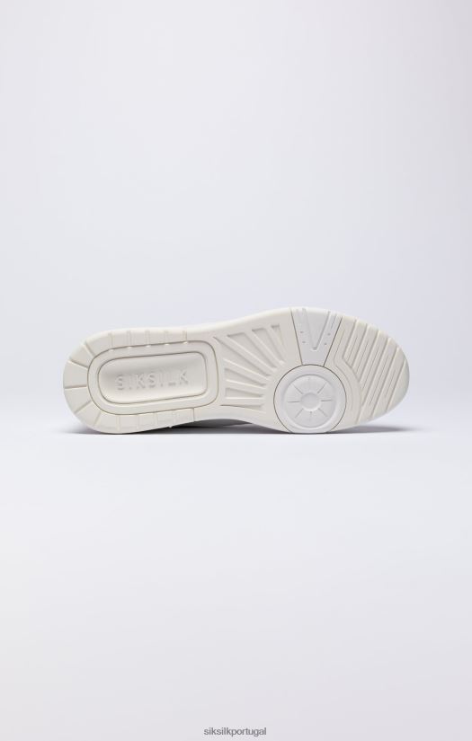 homens calçados 6884ZR14 SikSilk treinador de quadra branco de cano baixo