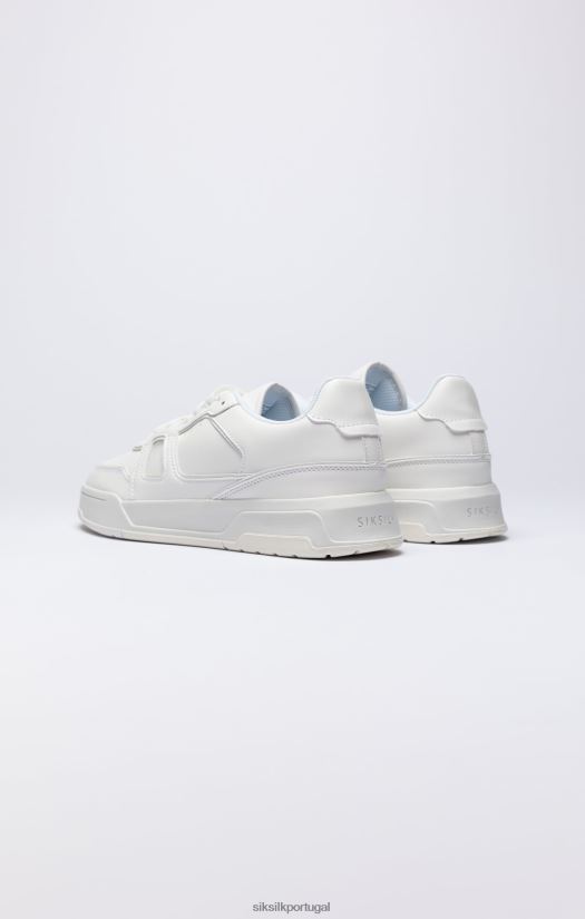 homens calçados 6884ZR14 SikSilk treinador de quadra branco de cano baixo