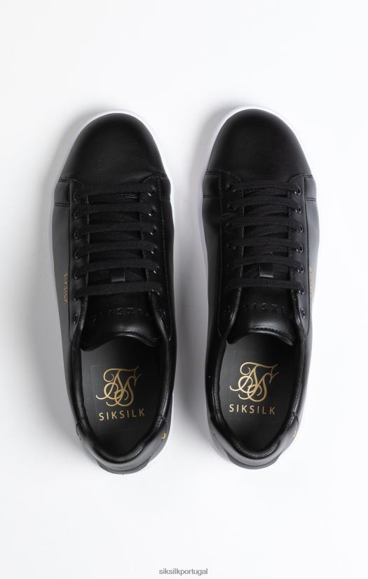 homens calçados 6884ZR17 SikSilk tênis casual preto cano baixo
