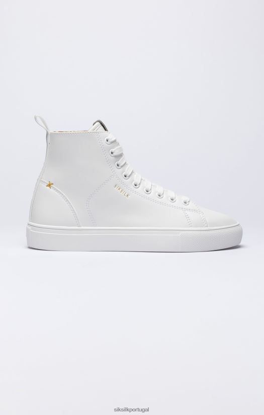 homens calçados 6884ZR19 SikSilk tênis cano alto clássico branco