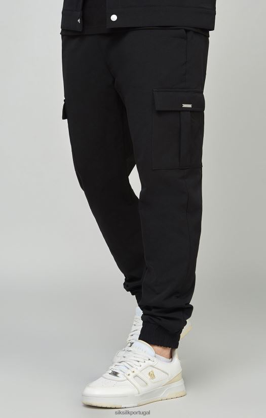 homens vestuário 6884ZR509 SikSilk jogger cargo utilitário preto