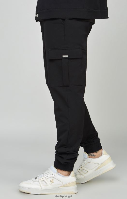 homens vestuário 6884ZR509 SikSilk jogger cargo utilitário preto