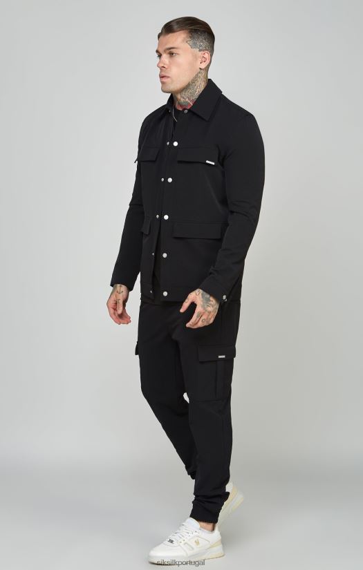 homens vestuário 6884ZR509 SikSilk jogger cargo utilitário preto