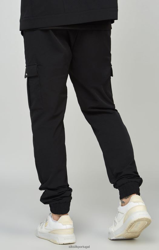 homens vestuário 6884ZR509 SikSilk jogger cargo utilitário preto