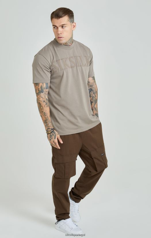 homens vestuário 6884ZR514 SikSilk calça cargo marrom ripstop