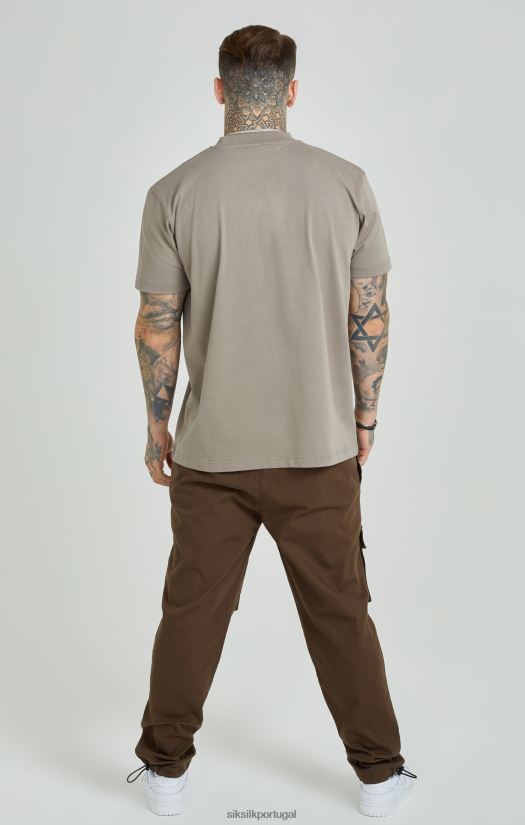 homens vestuário 6884ZR514 SikSilk calça cargo marrom ripstop