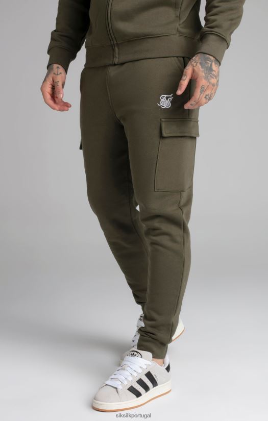 homens vestuário 6884ZR515 SikSilk jogger cargo essencial cáqui