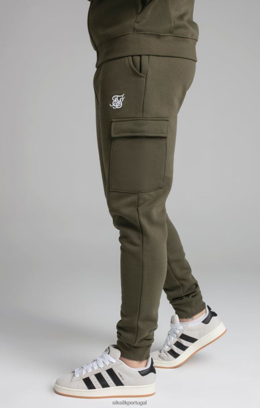 homens vestuário 6884ZR515 SikSilk jogger cargo essencial cáqui
