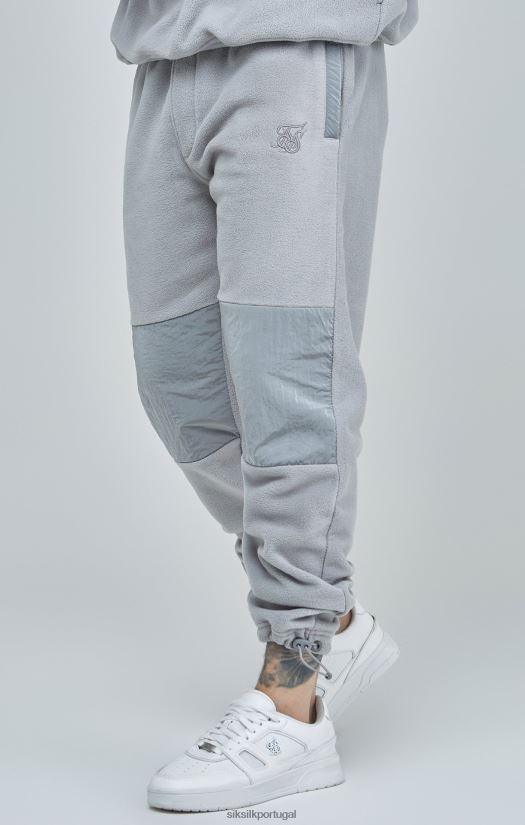 homens vestuário 6884ZR517 SikSilk jogger com punhos e painéis de lã polar cinza