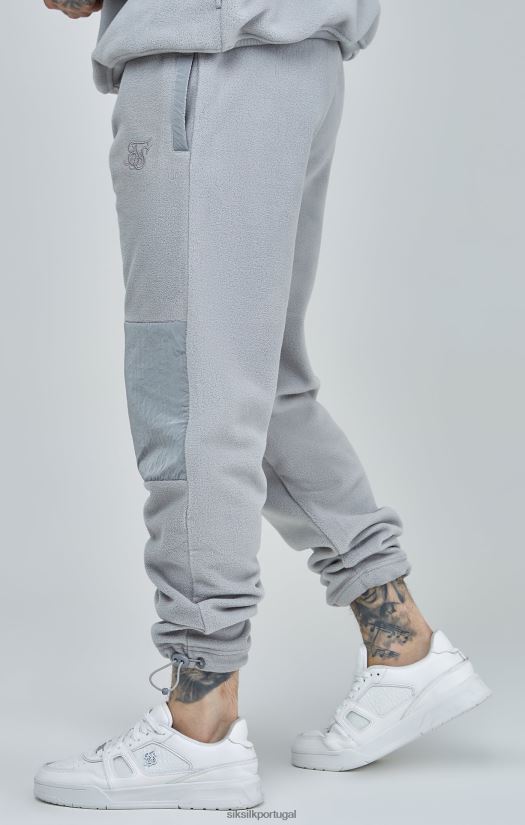 homens vestuário 6884ZR517 SikSilk jogger com punhos e painéis de lã polar cinza