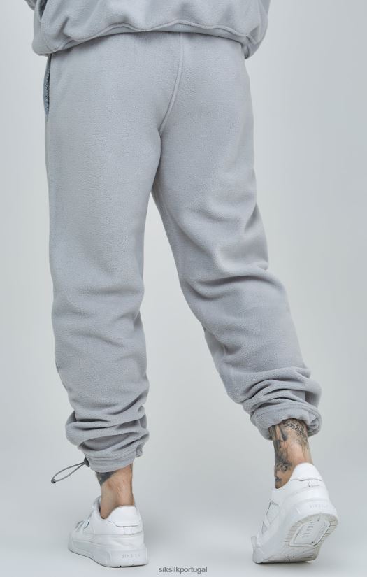 homens vestuário 6884ZR517 SikSilk jogger com punhos e painéis de lã polar cinza