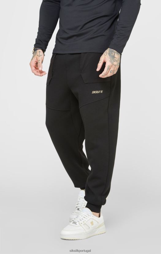 homens vestuário 6884ZR520 SikSilk calça esportiva preta