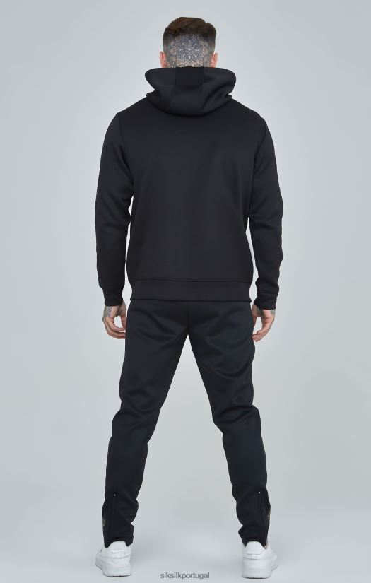 homens vestuário 6884ZR529 SikSilk calça esportiva preta com fita dourada