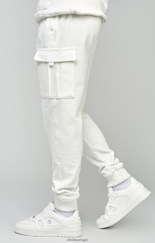 homens vestuário 6884ZR530 SikSilk joggers cargo de veludo cotelê cru