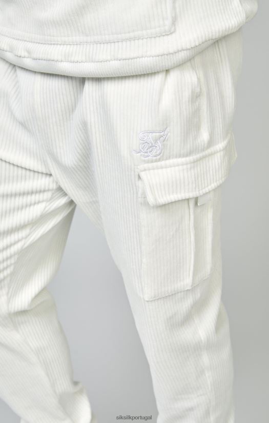 homens vestuário 6884ZR530 SikSilk joggers cargo de veludo cotelê cru