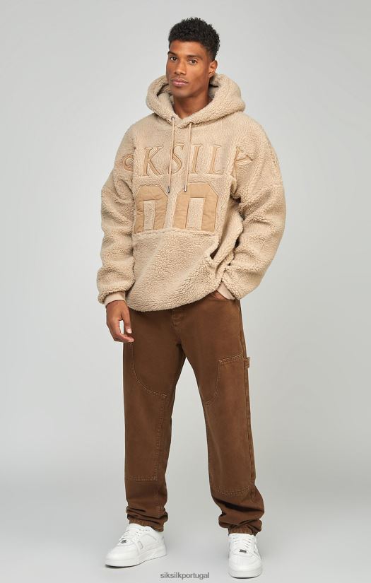 homens vestuário 6884ZR549 SikSilk jeans de carpinteiro marrom reto