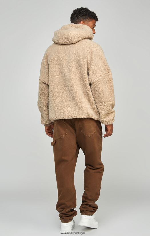 homens vestuário 6884ZR549 SikSilk jeans de carpinteiro marrom reto