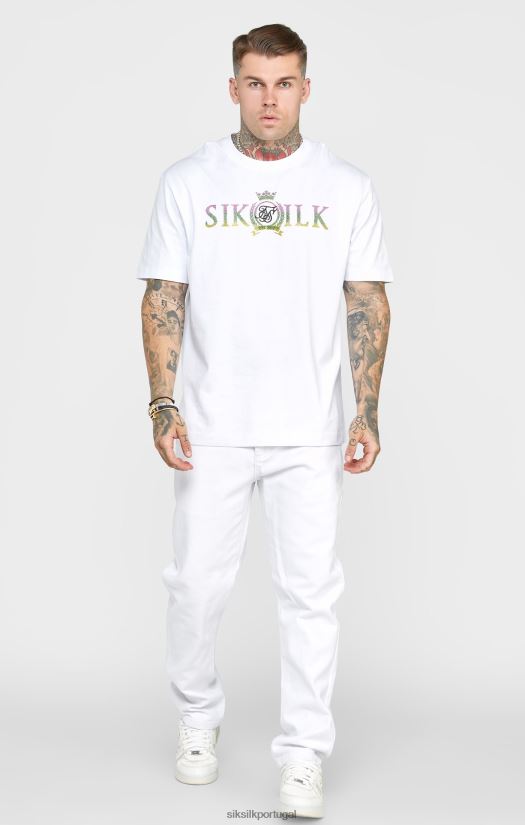 homens vestuário 6884ZR550 SikSilk jeans branco rosa corte reto