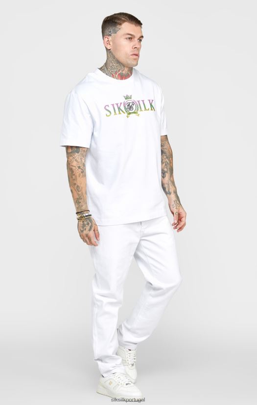 homens vestuário 6884ZR550 SikSilk jeans branco rosa corte reto